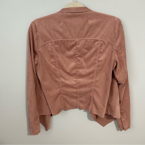 Kut From The Kloth Pink Blazer Drape Front Faux Suede Jacket Women’s Size Medium - Picture 6 of 7